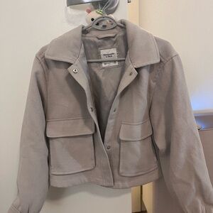 Abercrombie & Fitch Light Gray Utility Jacket
